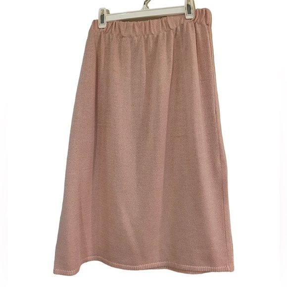 Vintage San Remo 4 Piece Pink Knit Pant Suit Cardigan Pant Skirt Tank Size XL - Picture 2 of 15